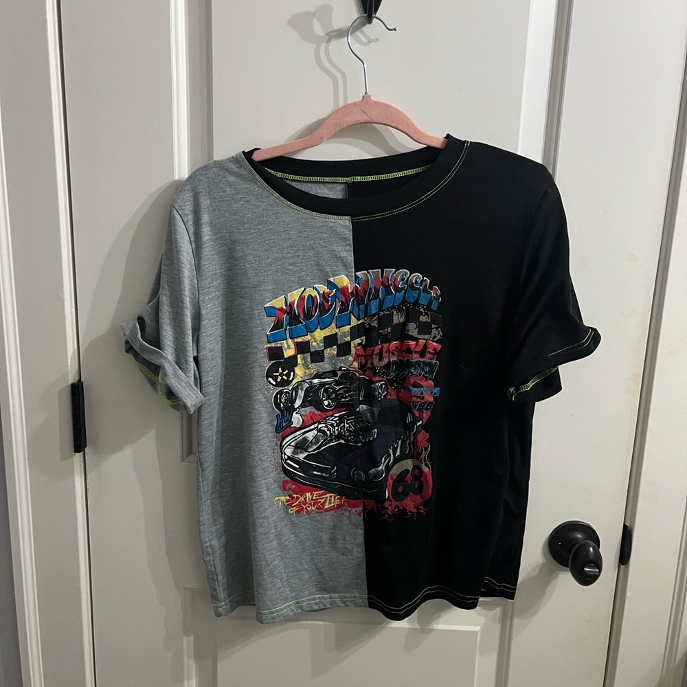 Race Car Split Color Tshirt